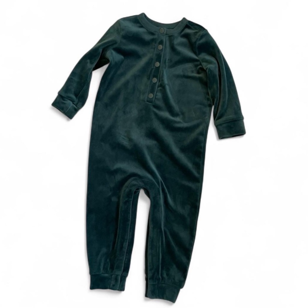 Hanna Andersson Teal Velvet Baby Onesie